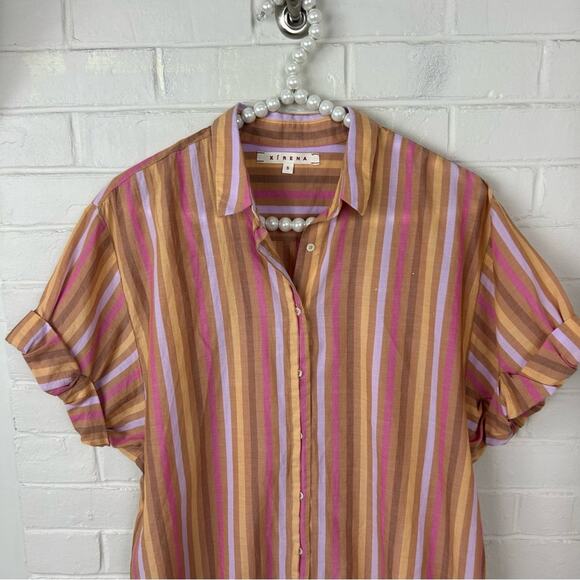Xirena Oversized Striped Channing Button Down Shirt in Tuleries Size S - Picture 4 of 11
